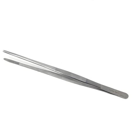 A2Z Scilab Utility Tweezers Straight Serrated Jaws 10 InchL, Stainless Steel A2Z-ZR977